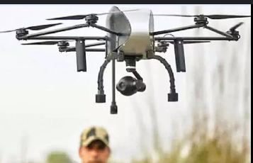 BSF personnel undergoing drone piloting training at the School of Drone Warfare in Tekanpur, Madhya Pradesh.